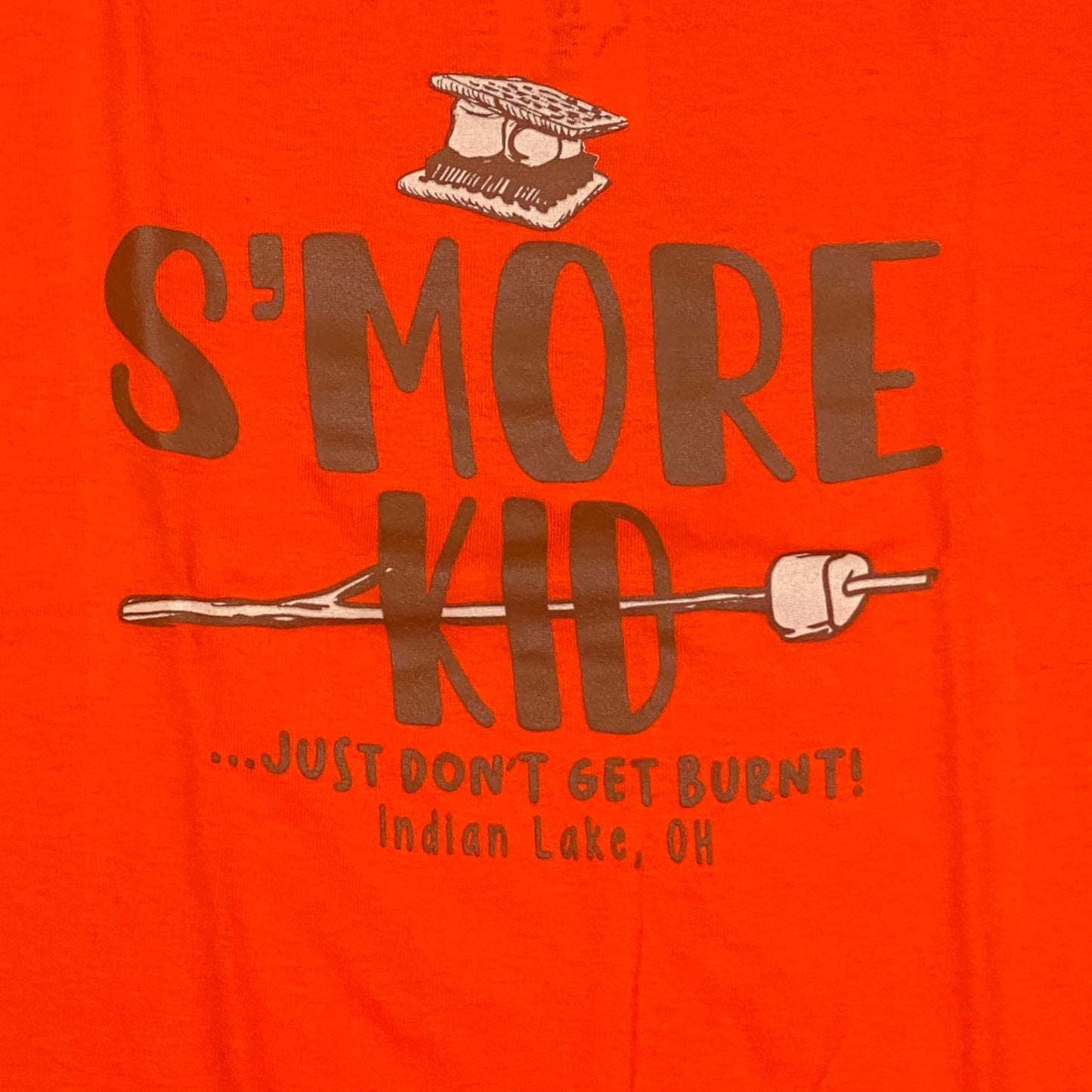 Smore Kid Indian Lake Oh Graphic Designer Short Sleeve Child Youth T-Shirt Orange