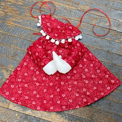 Goose Clothes Complete Holiday Goose Outfit Bright Pink Red White Hearts and Hat Costume