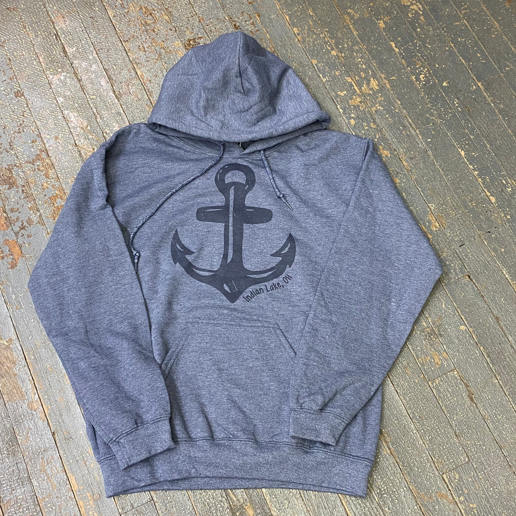Anchor Indian Lake OH Heather Navy Graphic Designer Long Sleeve Sweatshirt Hoody