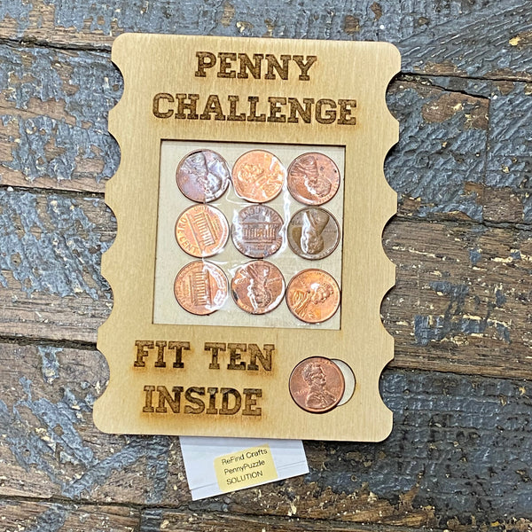 Wooden Coin Challenge Tabletop Travel Game Fit Ten Inside