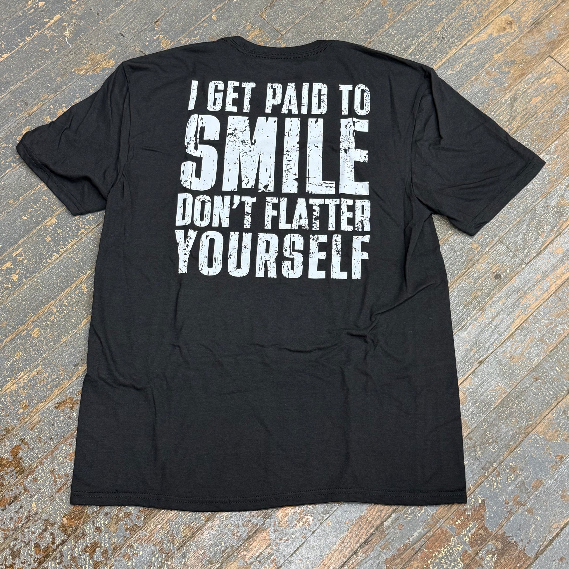 Holders Hideaway Paid to Smile Black Short Sleeve T-Shirt Graphic Designer Tee