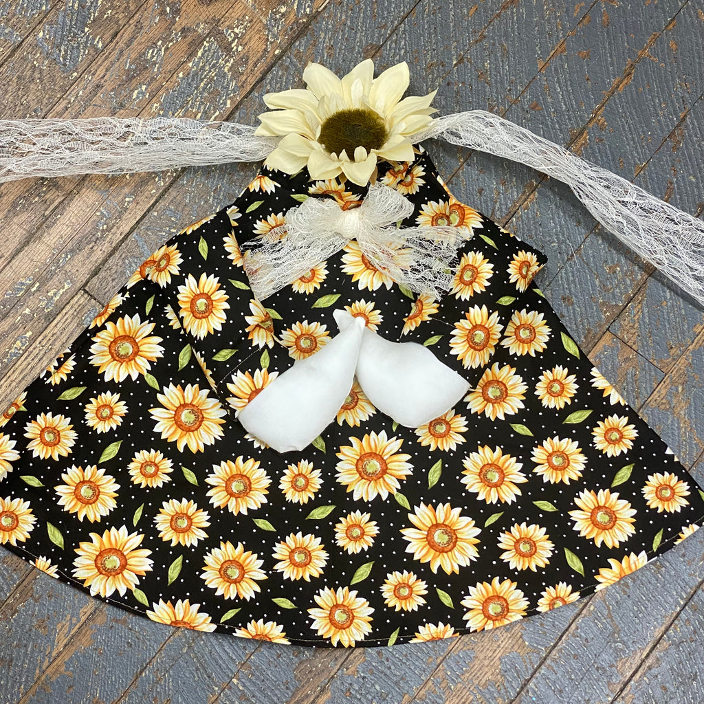 Goose Clothes Complete Holiday Goose Outfit Sunflower Black Dress and Flower Harvest Hat