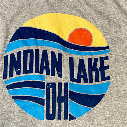 Sunrise Indian Lake OH Grey Graphic Designer Long Sleeve T-Shirt