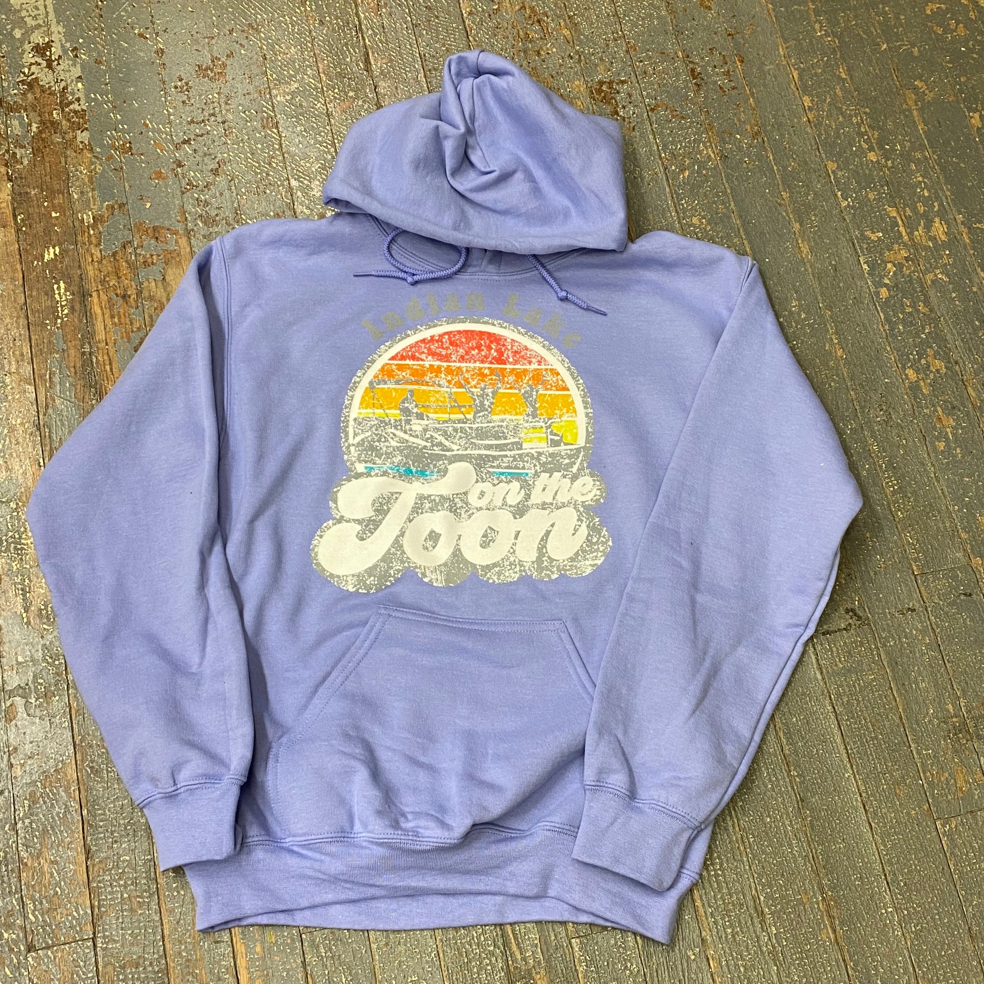 On the Toon Indian Lake OH Violet Purple Graphic Designer Long Sleeve Sweatshirt Hoody