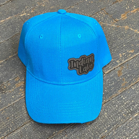 Indian Lake Patch Bright Teal Blue Ball Cap Hat