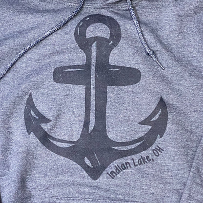 Anchor Indian Lake OH Heather Navy Graphic Designer Long Sleeve Sweatshirt Hoody