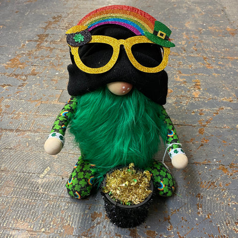 Gnome Holiday St Patrick's Day Shamrock Lucky Rainbow Glasses