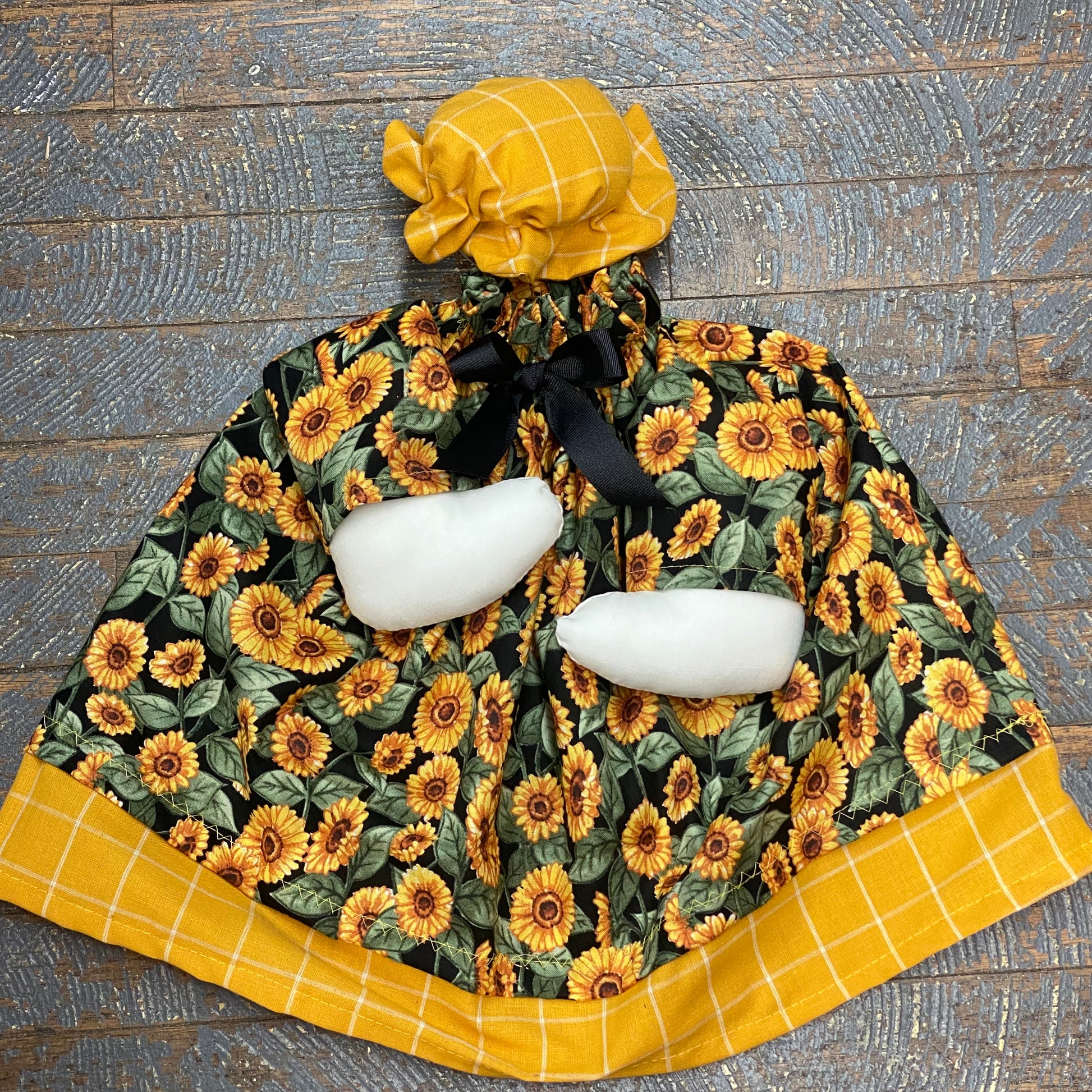 Goose Clothes Complete Holiday Goose Outfit Green Floral Sunflower Dress and Hat