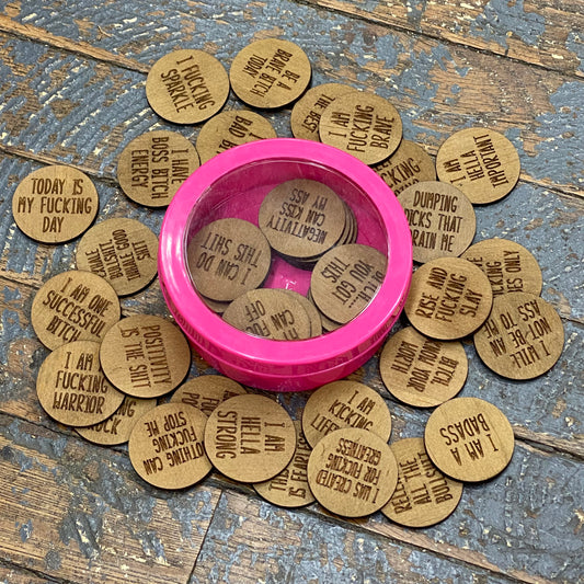 Sweary Affirmations Wooden Token Gift Set