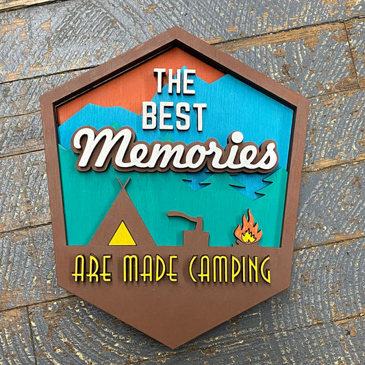 Best Memories Made Camping Laser Engraved Dimensional Wood Sign