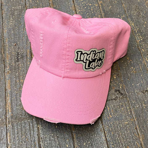 Indian Lake Patch Pink Rugged Ball Cap Hat