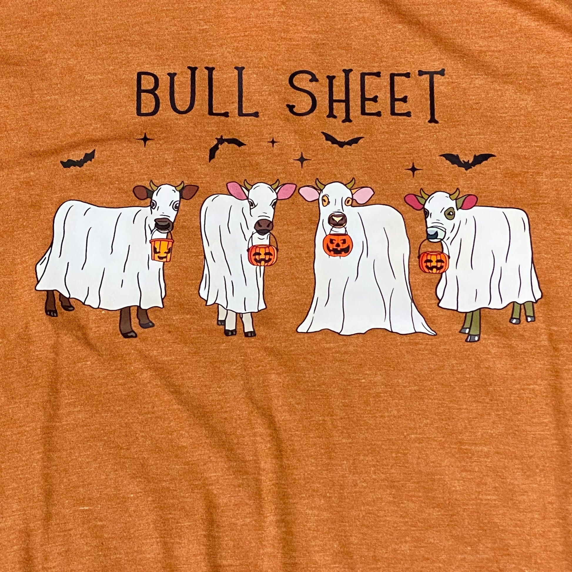 Bull Sheet Ghost Pumpkin Graphic Designer Short Sleeve T-Shirt