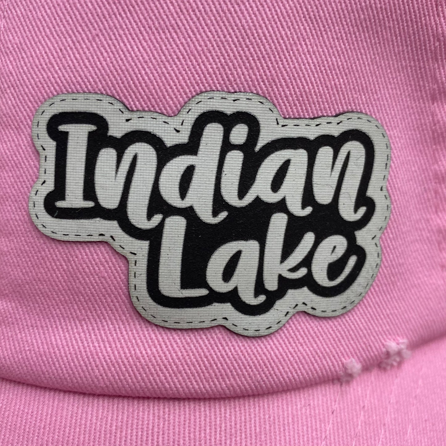 Indian Lake Patch Pink Rugged Ball Cap Hat