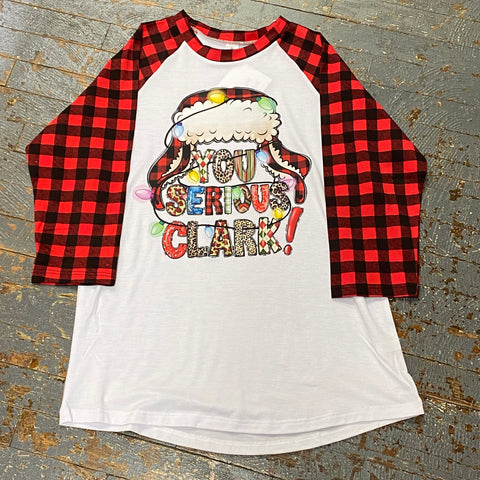 You Serious Clark Christmas Plaid Graphic Designer Long Sleeve T-Shirt