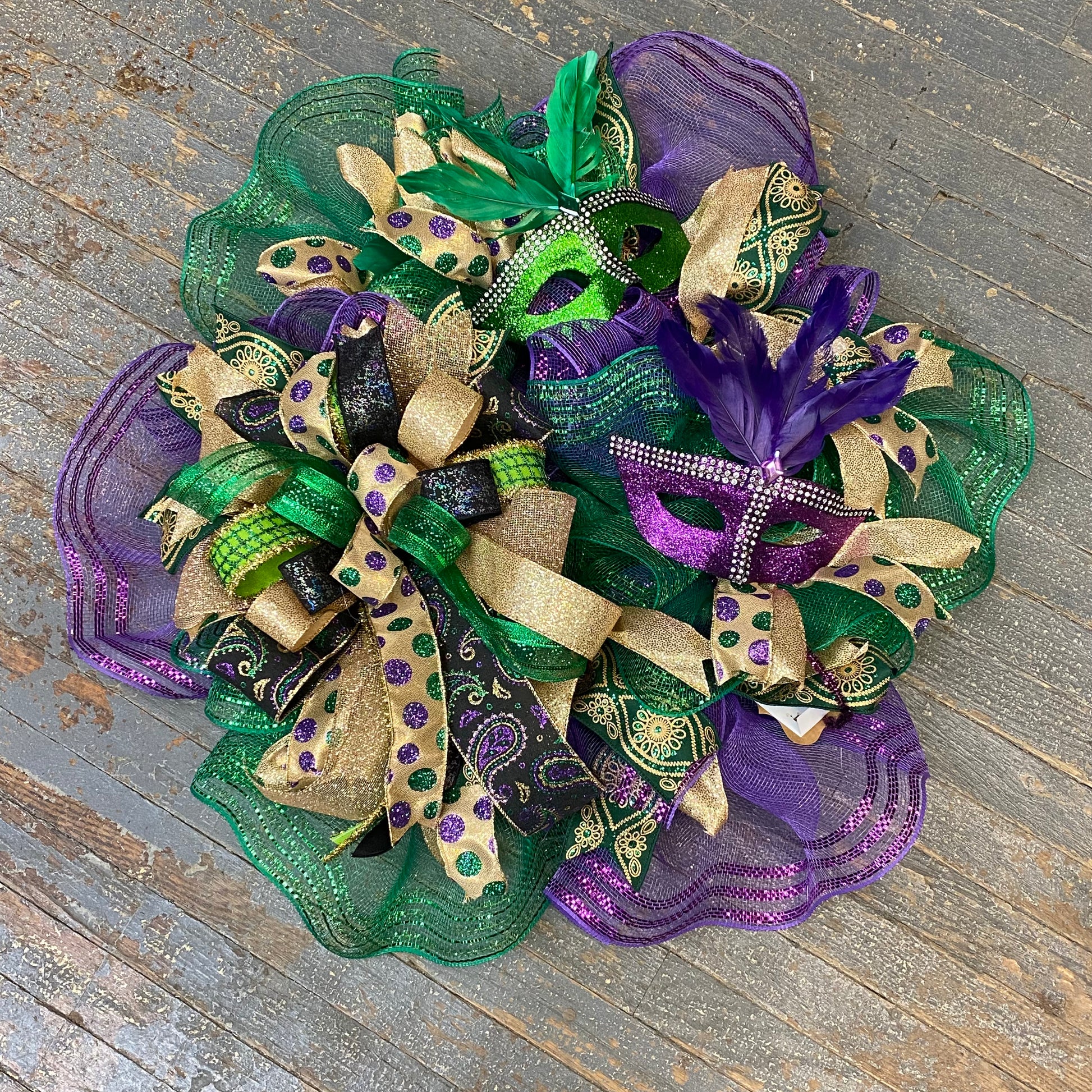 Mardi Gras NOLA Mask Holiday Wreath Door Hanger