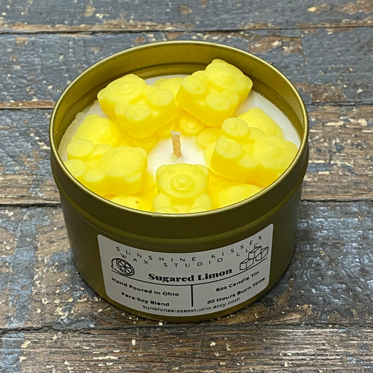 Sugared Limon Sunshine Kisses Melt Bar Tin Candle