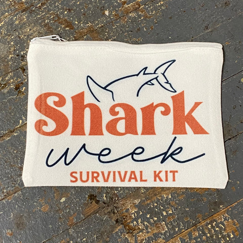Fabric Cloth Zipper Pouch Cosmetic Bag Coin Purse Shark Week