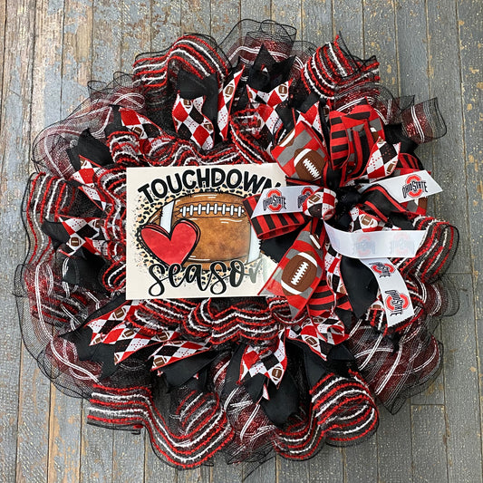 Touchdown Season Football Seasonal Holiday Wreath Door Hanger