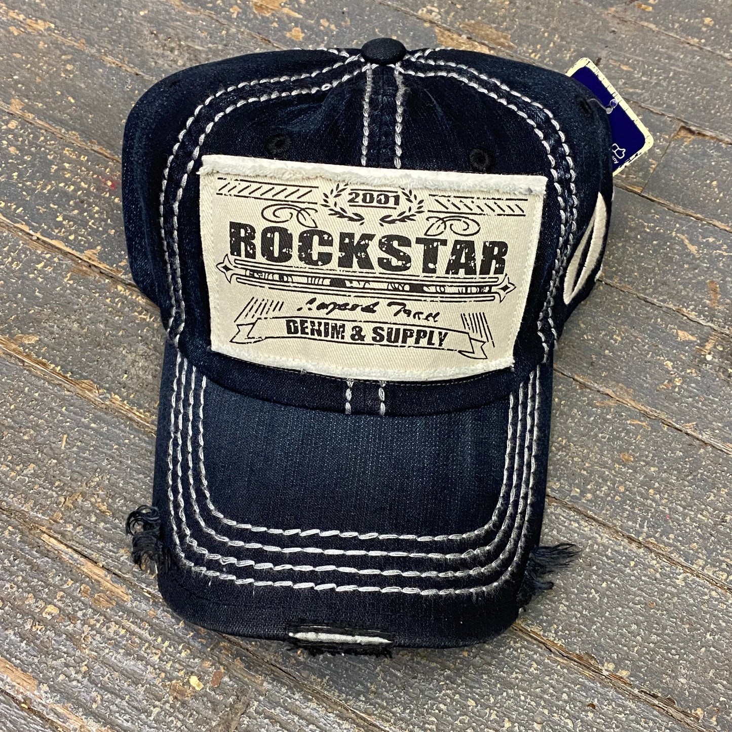 Rockstar Patch Navy Rugged Ball Cap