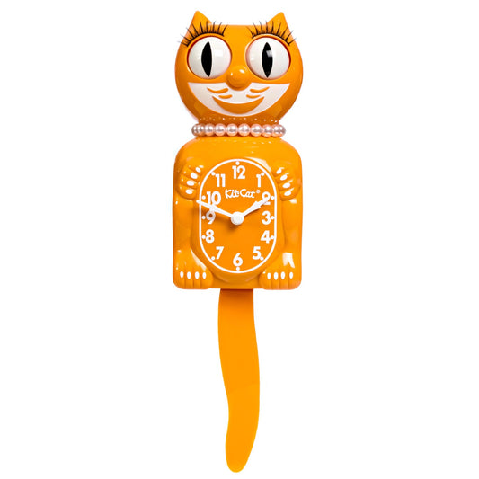 Festival Orange Lady Kit-Cat Klock Cat Clock