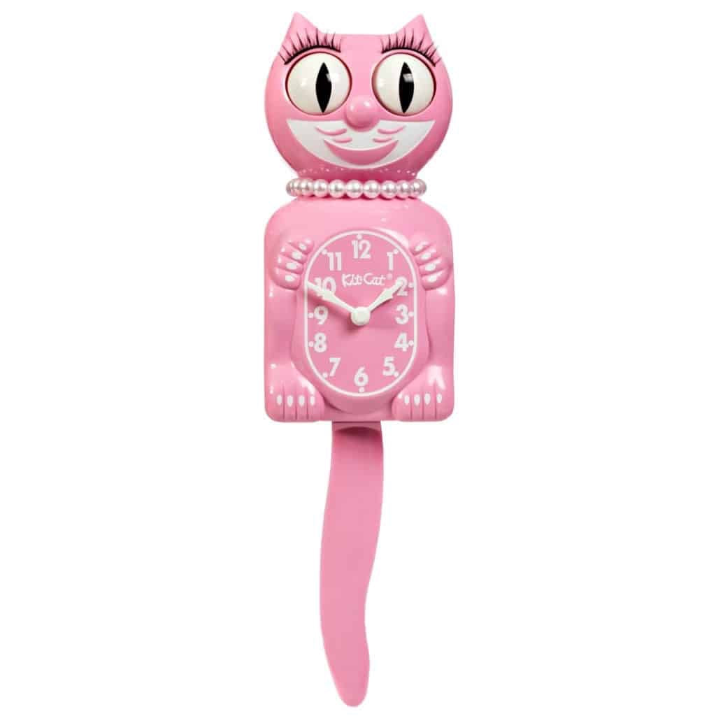 Pink Satin Lady Kit-Cat Klock Cat Clock