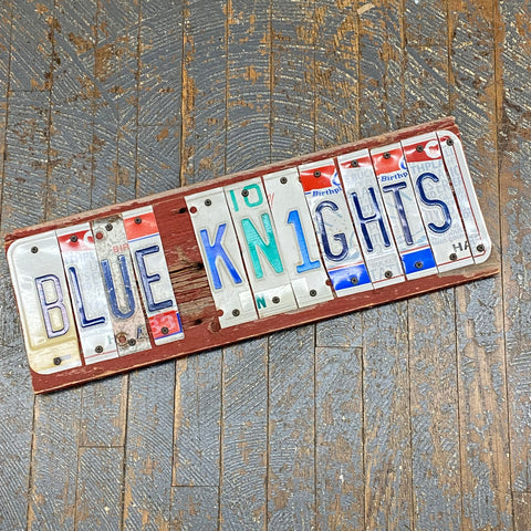 Blue Knights License Plate Block Word Art