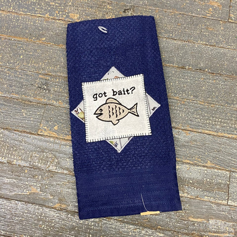 Kitchen Hand Towel Quilt Cloth Find Got Bait Embroidered Navy