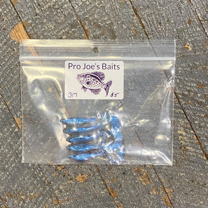 Fishing Lure Pro Joe's Baits Twister Tail 2-1/4" Tail Blue Fleck