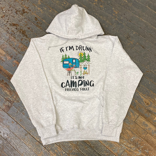 If Drunk Camping Friends Fault Graphic Designer Long Sleeve Sweatshirt Hoody