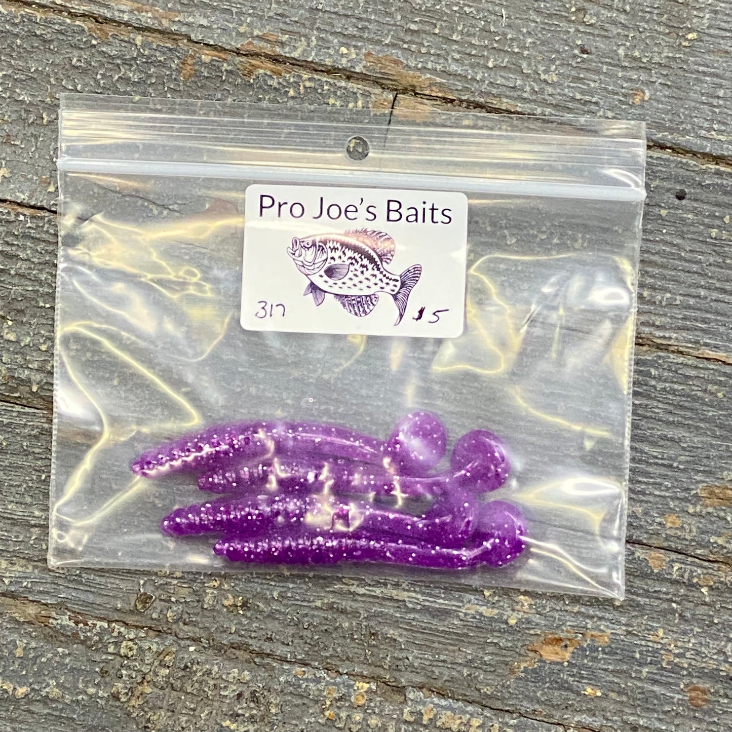 Fishing Lure Pro Joe's Baits Paddle Tail 3-1/8" Tail Purple Fleck