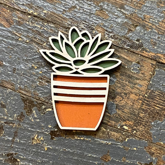 Hens Chicks Succulent Plant Dimensional Wood Engraved Magnet