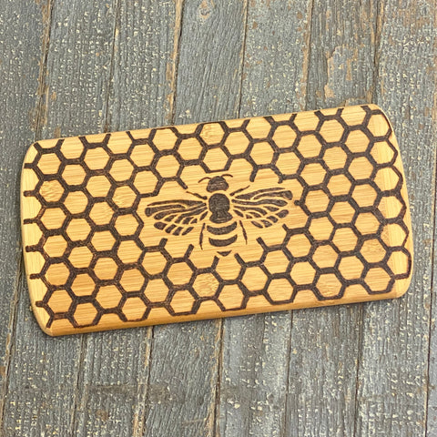 Hand Engraved Wood Cutting Board Honey Comb Bumble Bee