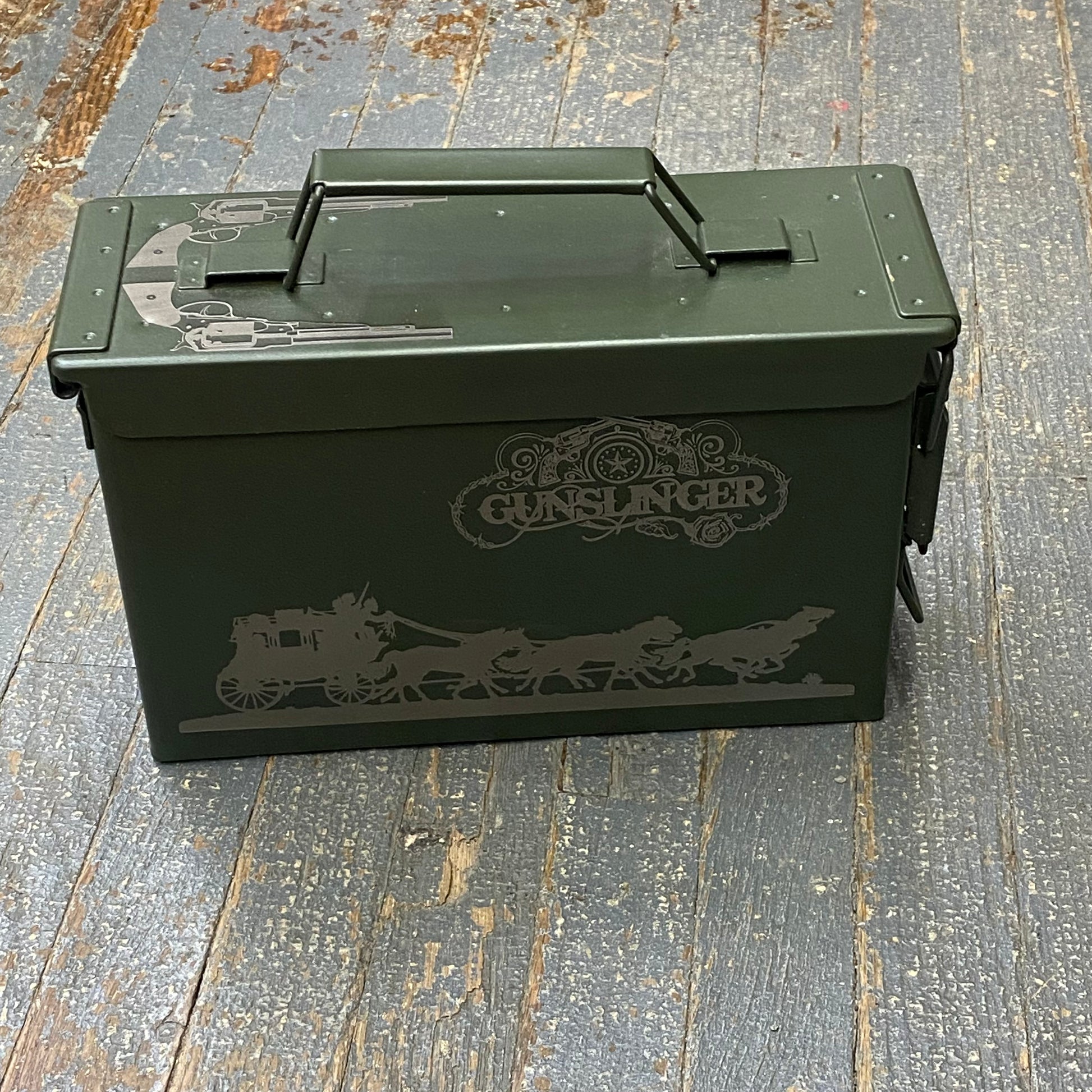 Laser Engraved Metal Military Ammo Can Gunslinger