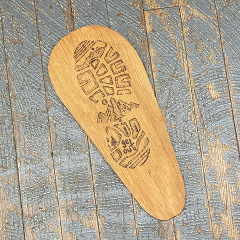 Hand Engraved Wood Cutting Board Sign Get Out Hiking Boot