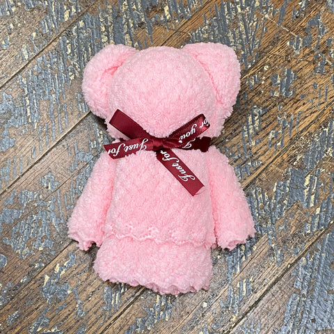 Sudsy Soap Towel Bear Small Pink