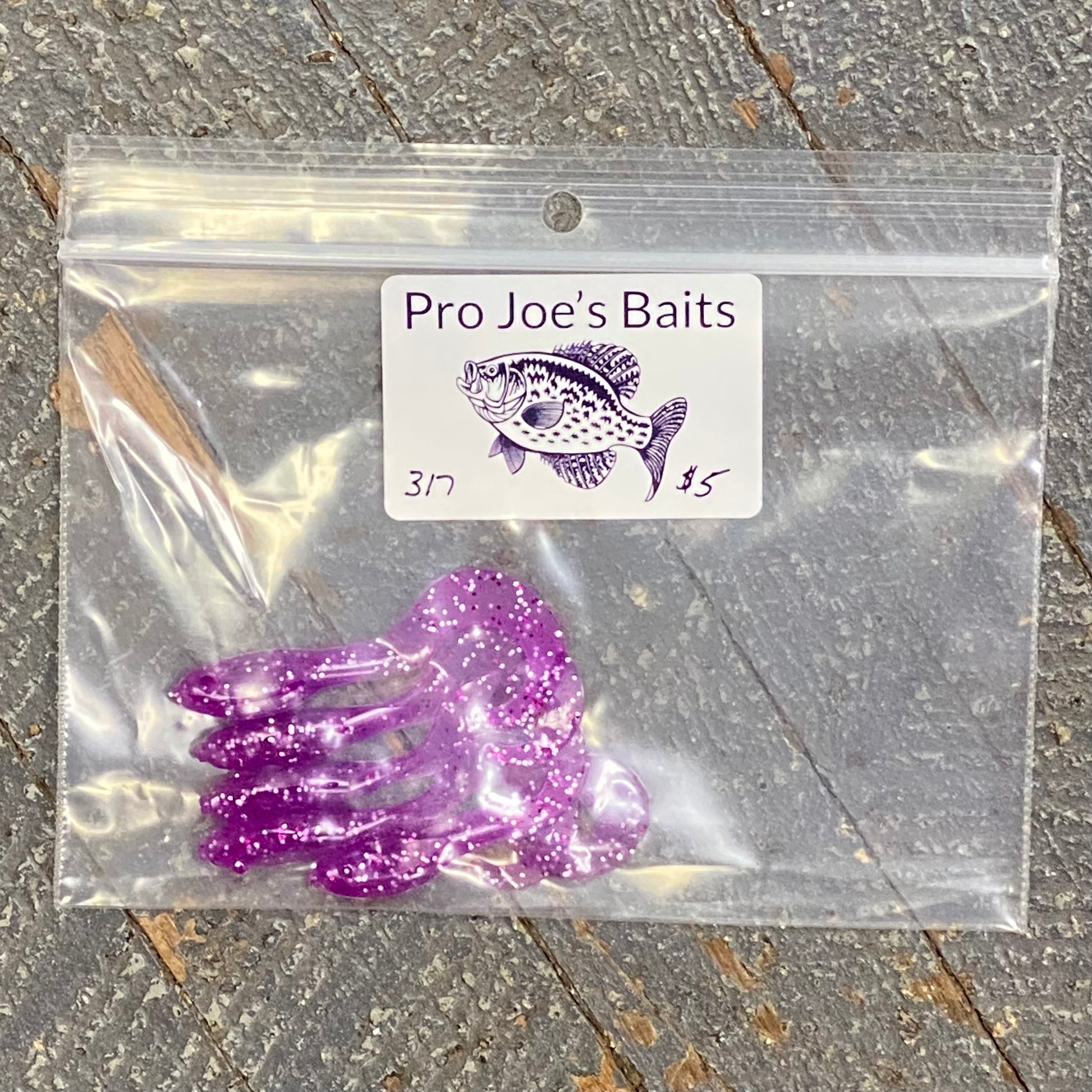 Fishing Lure Pro Joe's Baits Twister Tail 2-1/4" Tail Purple