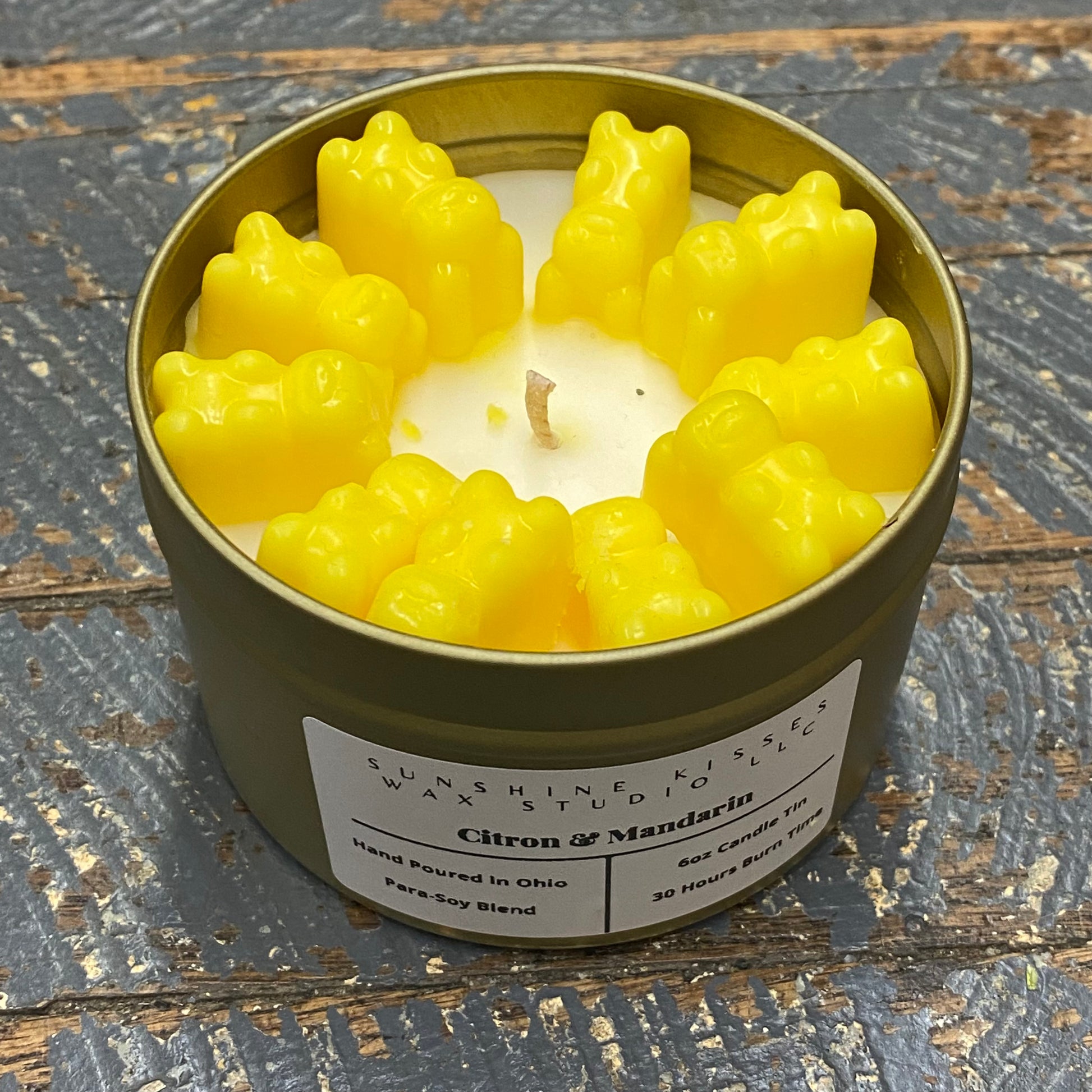 Citron Mandarin Sunshine Kisses Melt Bar Tin Candle