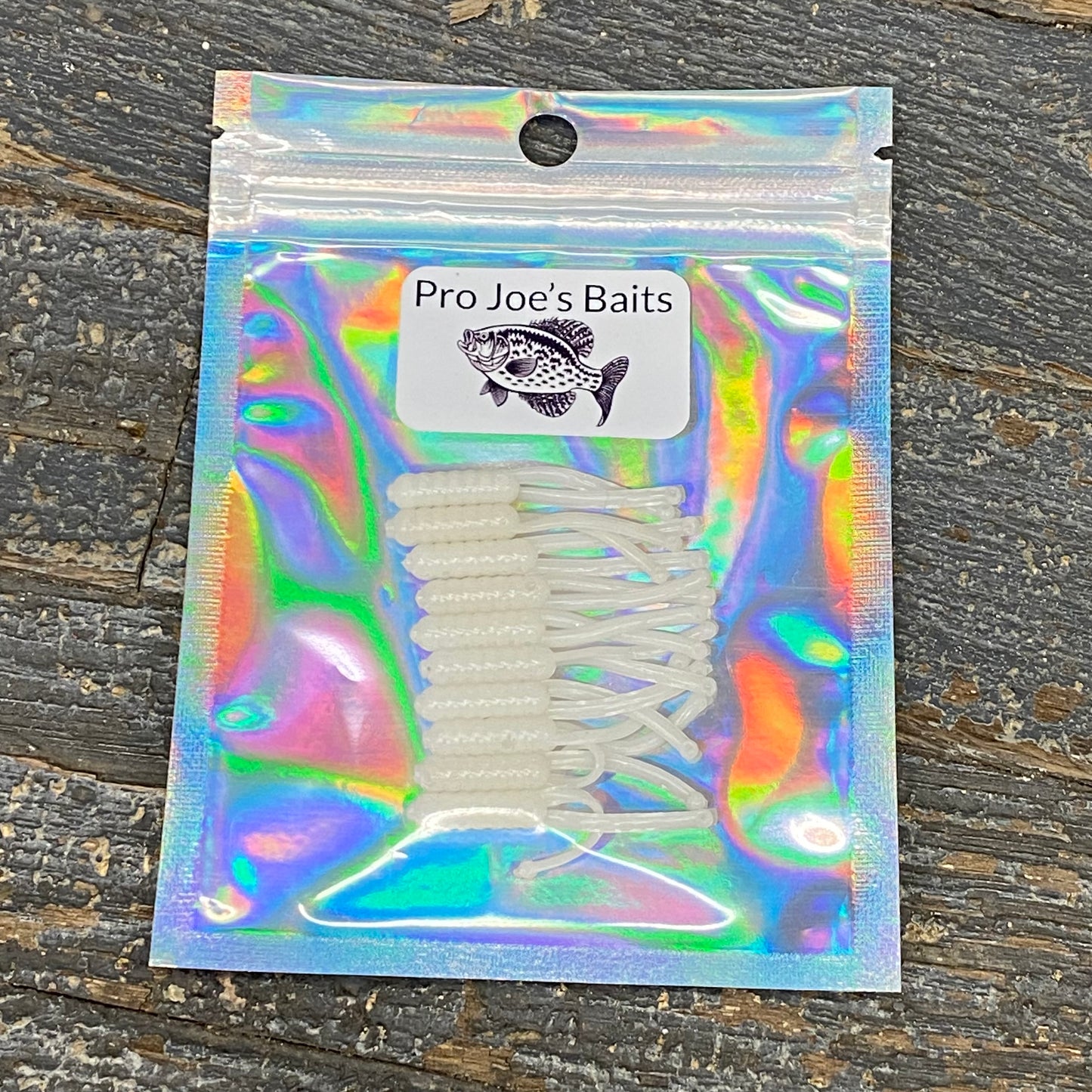 Fishing Lure Pro Joe's Baits Panfish Split 1.5" Tail White