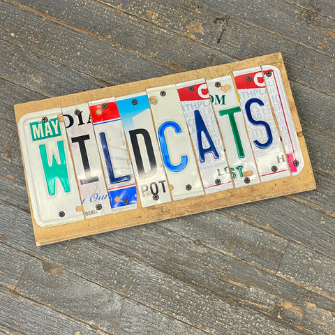 Wildcats License Plate Block Word Art