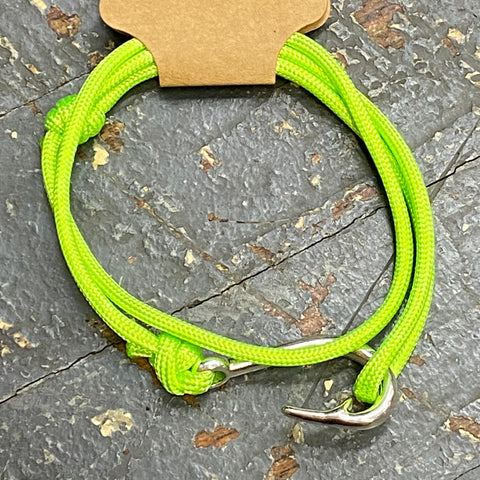 Fishing Lure Pro Joe's Baits Hope Hook Paracord Wrist Wrap Bracelet Lime Green