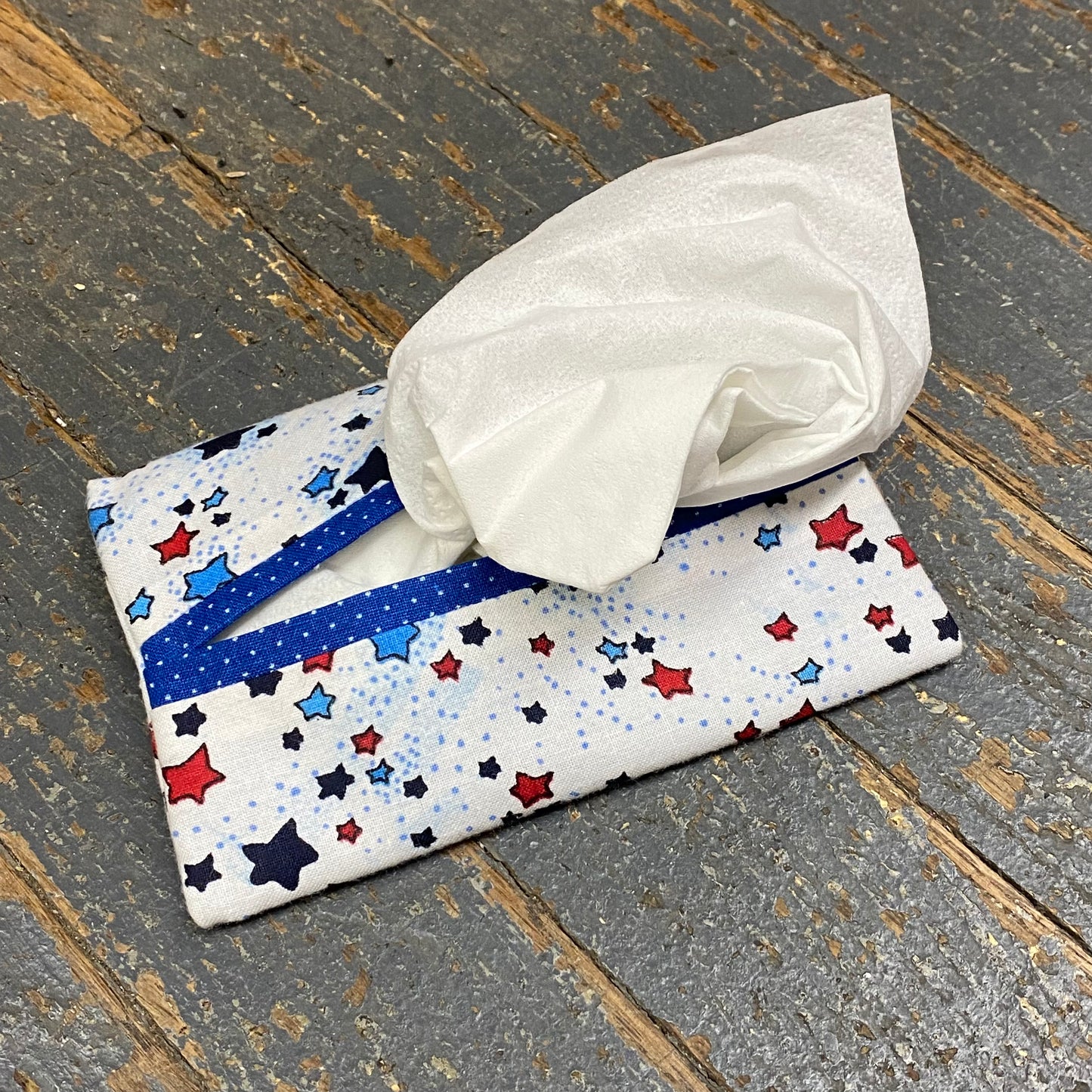 Handmade Fabric Cloth Tissue Holder Misc Star Stripe