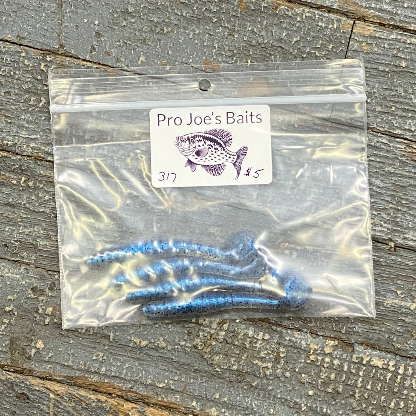 Fishing Lure Pro Joe's Baits Paddle Tail 3-1/8" Tail Blue Fleck