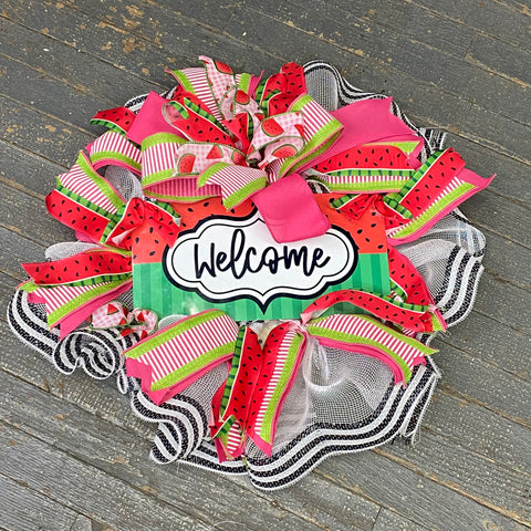 Summer Watermelon Welcome Holiday Wreath Door Hanger