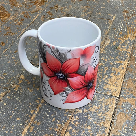 Magnolia Flower Butterfly 12oz Beverage Drink Coffee Mug White