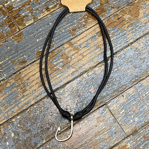Fishing Lure Pro Joe's Baits Hope Hook Paracord Adjustable Necklace Black