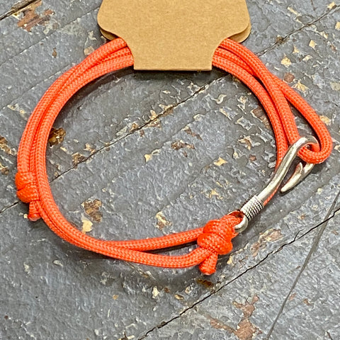 Fishing Lure Pro Joe's Baits Hope Hook Paracord Wrist Wrap Bracelet Orange