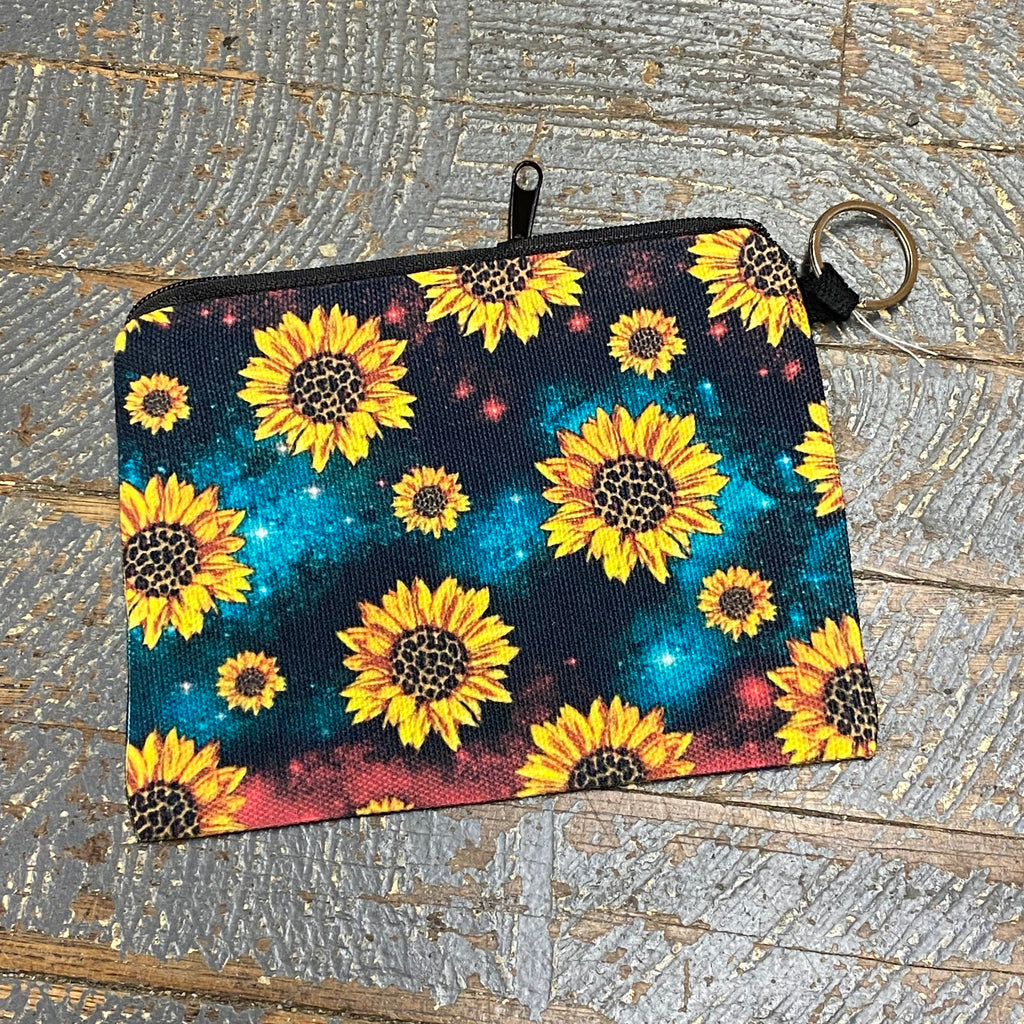 Fabric Cloth Zipper Pouch Cosmetic Bag Coin Purse Sunflower