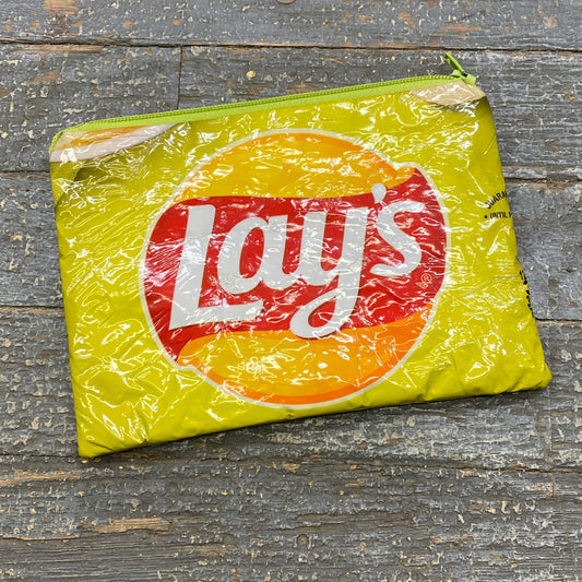 Handmade Fabric Cloth Zipper Pouch Holder Misc Lays Chip Bag