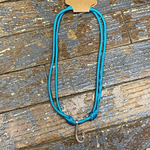 Fishing Lure Pro Joe's Baits Hope Hook Paracord Adjustable Necklace Turquoise