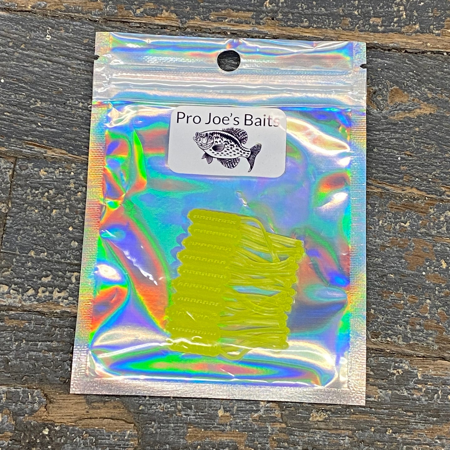 Fishing Lure Pro Joe's Baits Panfish Split 1.5" Tail Flo Yellow